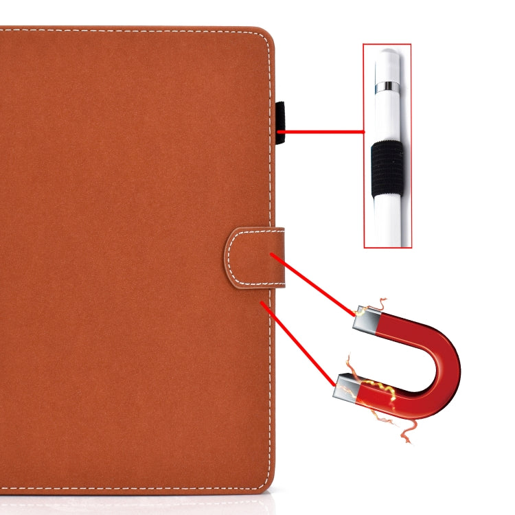 For iPad Air / iPad Air 2 / iPad 9.7 (2018 & 2017) Solid Color Tablet PC Universal Magnetic Horizontal Flip Leather Case with Card Slots & Holder(Brown) - More iPad Cases by PMC TechLife | Online Shopping South Africa | PMC TechLife | Buy Now Pay Later Mobicred