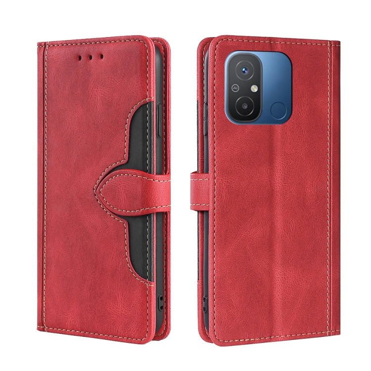 For Xiaomi Redmi 12C 4G Skin Feel Magnetic Buckle Leather Phone Case(Red) - free shipping - PMC TechLife - Order now!