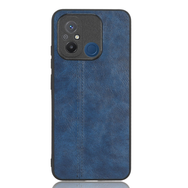 Sewing Cow Pattern Skin PC + PU + TPU Phone Case For Xiaomi Poco C55/Redmi 12C/Redmi 11A 4G(Blue) - free shipping - PMC TechLife - Order now!