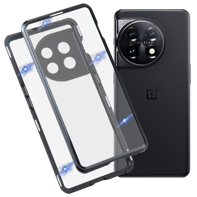 For OnePlus 11 Full Cover Magnetic Metal Tempered Glass Phone Case(Black) - free shipping - PMC TechLife - Order now!