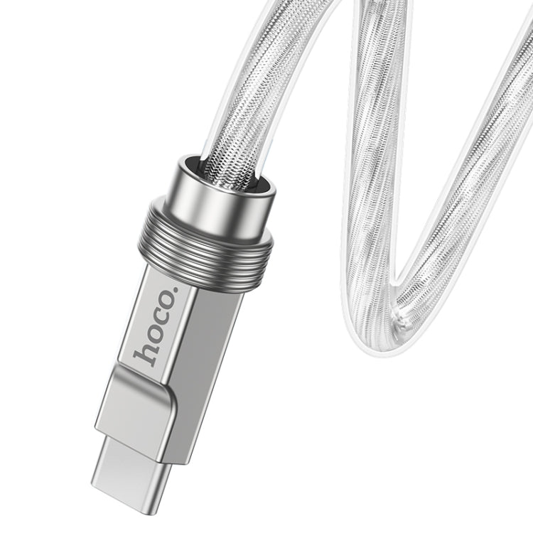 hoco U113 100W USB-C/Type-C to USB-C/Type-C Silicone Data Cable, Length: 1m(Silver) - USB-C & Type-C Cable by hoco | Online Shopping South Africa | PMC Jewellery