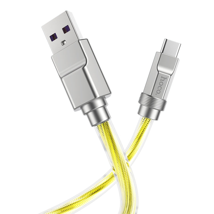 hoco U113 100W USB to USB-C/Type-C Silicone Fast Charging Data Cable, Length: 1m(Gold) - USB-C & Type-C Cable by hoco | Online Shopping South Africa | PMC Jewellery