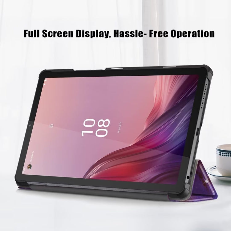 For Lenovo Tab M9 TB-310FU 3-folding Coloured Drawing Leather Smart Tablet Case(Milky Way) - free shipping - PMC TechLife - Order now!