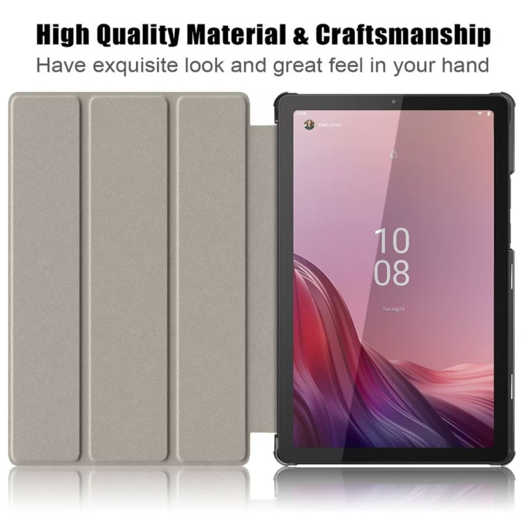 For Lenovo Tab M9 TB-310FU 3-folding Coloured Drawing Leather Smart Tablet Case(Milky Way) - For Lenovo by PMC Jewellery | Online Shopping South Africa | PMC Jewellery