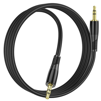 hoco UPA25 AUX Transparent Exploration Version 3.5mm Male to Male Audio Cable, Length: 1m(Black) - Video & Audio Cable by hoco | Online Shopping South Africa | PMC Jewellery