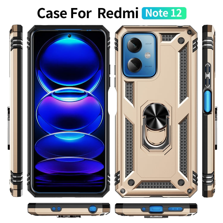 For Xiaomi Redmi Note 12 5G Global Shockproof TPU + PC Phone Case with Holder(Gold) - free shipping - PMC TechLife - Order now!