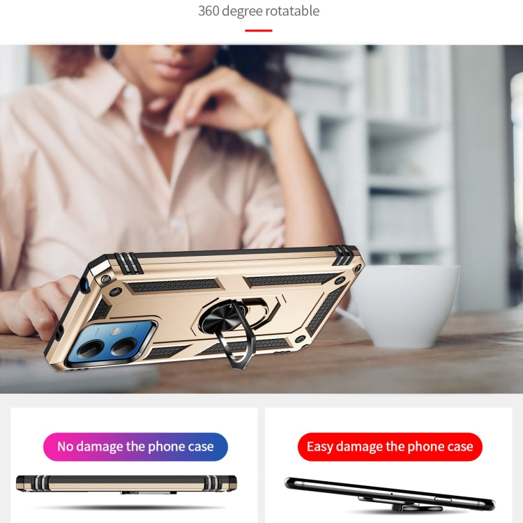 For Xiaomi Redmi Note 12 5G Global Shockproof TPU + PC Phone Case with Holder(Gold) - free shipping - PMC TechLife - Order now!