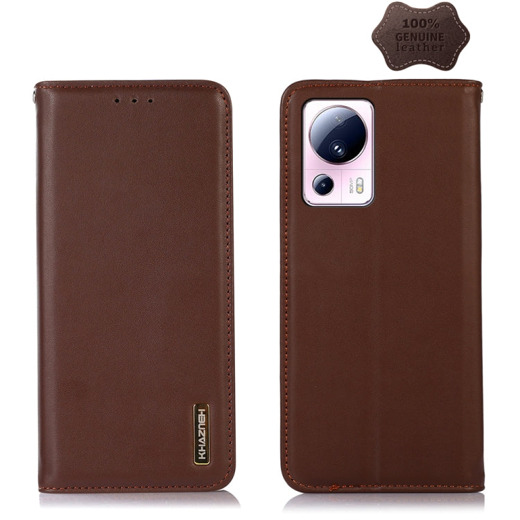 For Xiaomi 13 Lite / Civi 2 KHAZNEH Nappa Top Layer Cowhide Leather Phone Case(Brown) - free shipping - PMC TechLife - Order now!