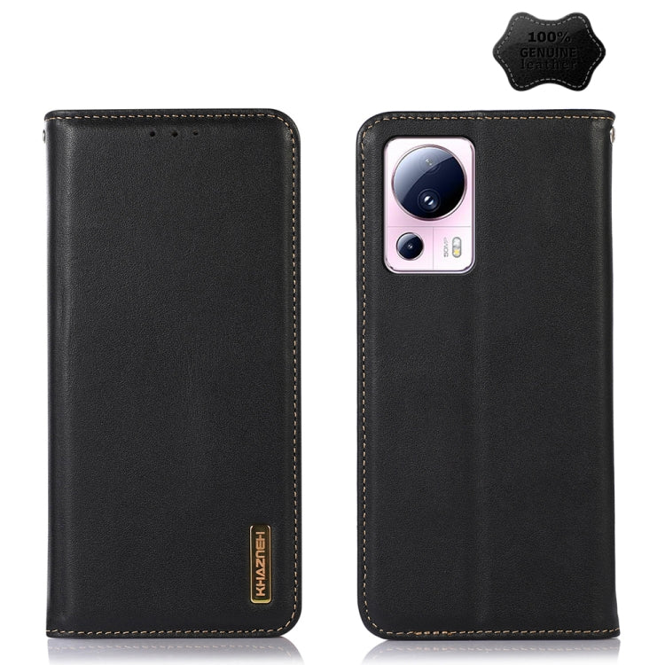 For Xiaomi 13 Lite / Civi 2 KHAZNEH Nappa Top Layer Cowhide Leather Phone Case(Black) - 13 Lite Cases by PMC TechLife | Online Shopping South Africa | PMC TechLife