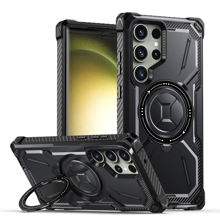 For Samsung Galaxy S23 Ultra 5G Armor Series Holder Phone Case(Black) - Galaxy S23 Ultra 5G Cases by PMC TechLife | Online Shopping South Africa | PMC TechLife | Buy Now Pay Later Mobicred