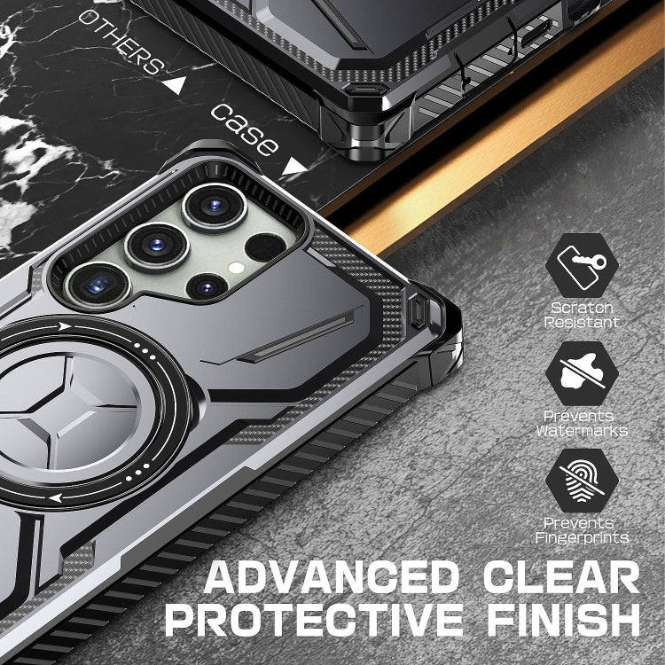For Samsung Galaxy S23 Ultra 5G Armor Series Holder Phone Case(Black) - Galaxy S23 Ultra 5G Cases by PMC TechLife | Online Shopping South Africa | PMC TechLife | Buy Now Pay Later Mobicred