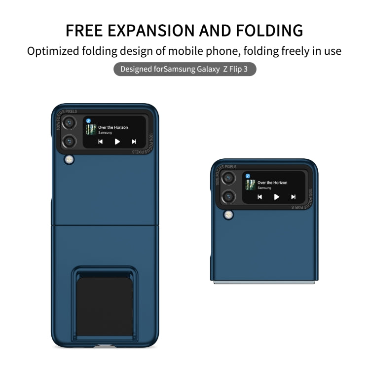 For Samsung Galaxy Z Flip3 5G Three-dimensional Folding Holder PC Phone Case(Blue) - free shipping - PMC TechLife - Order now!