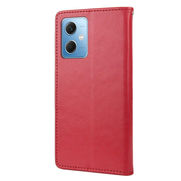 For Xiaomi Redmi Note 12 Pro+ 5G Global Butterfly Flower Pattern Leather Phone Case(Red) - free shipping - PMC TechLife - Order now!
