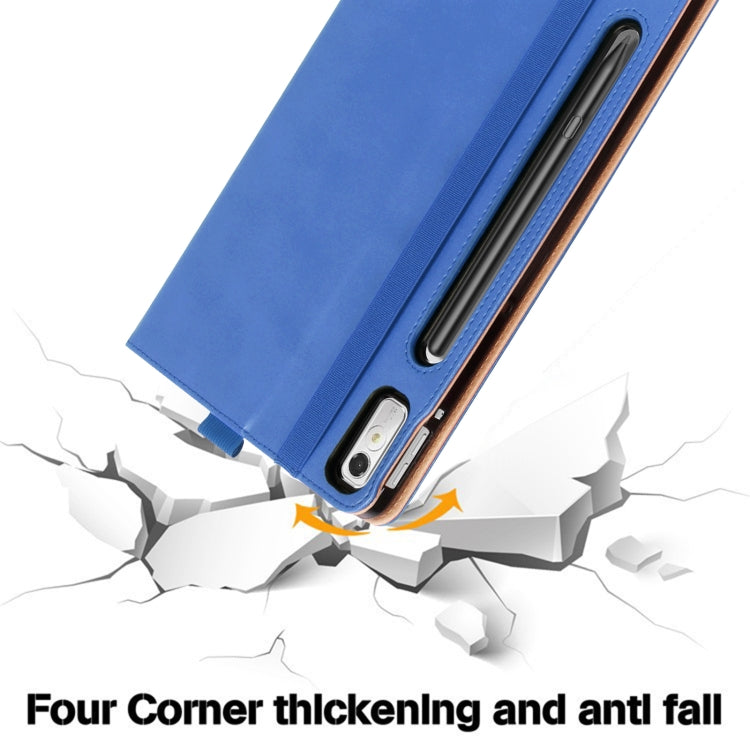 For Lenovo Tab P11 Pro Gen2 11.2 2022 TB132/138 Embossed Front Stand Leather Smart Tablet Case(Blue) - free shipping - PMC TechLife - Order now!