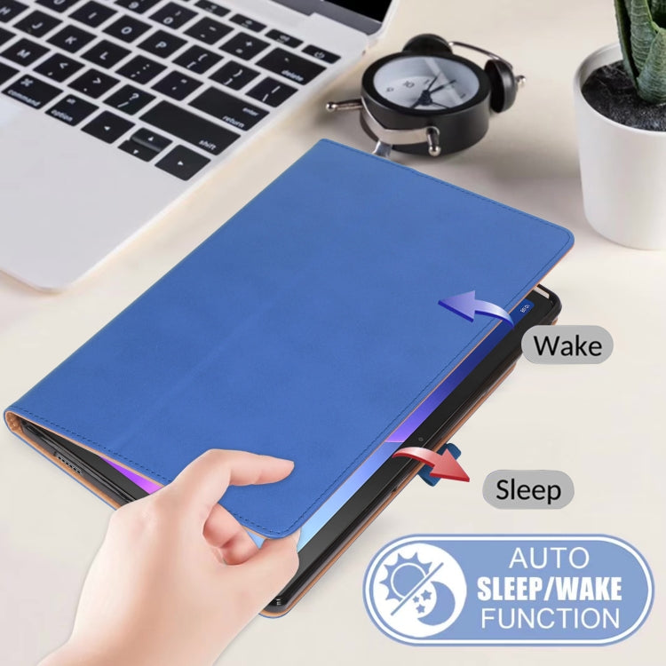 For Lenovo Tab P11 Pro Gen2 11.2 2022 TB132/138 Embossed Front Stand Leather Smart Tablet Case(Blue) - free shipping - PMC TechLife - Order now!