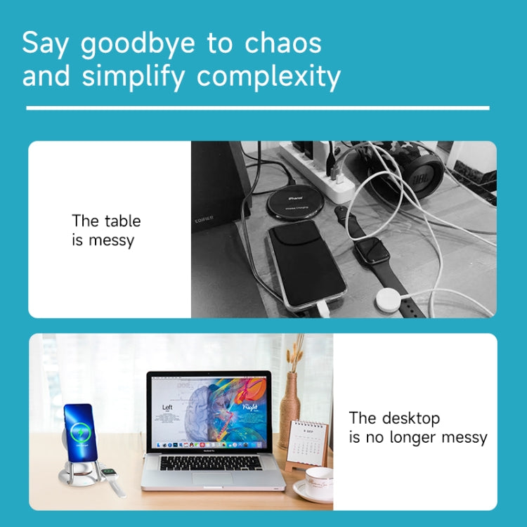 N21 15W 3 in 1 Transparent Magnetic Wireless Charger(Black) -  by PMC TechLife | Online Shopping South Africa | PMC TechLife