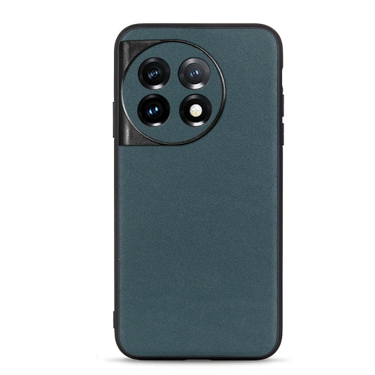 For OnePlus Ace 2 / 11R Lambskin Texture Genuine Leather Phone Case(Green) - OnePlus Cases by PMC Jewellery | Online Shopping South Africa | PMC Jewellery