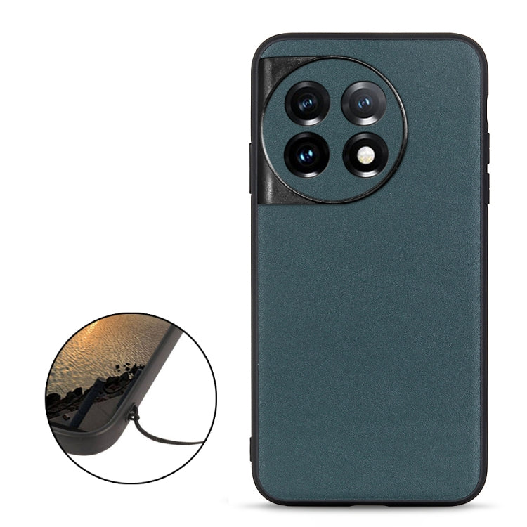 For OnePlus Ace 2 / 11R Lambskin Texture Genuine Leather Phone Case(Green) - OnePlus Cases by PMC Jewellery | Online Shopping South Africa | PMC Jewellery