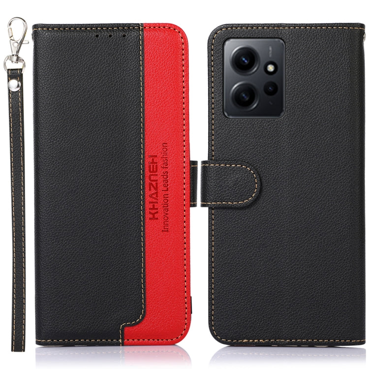 For Xiaomi Redmi Note 12 4G Global KHAZNEH Litchi Texture Leather RFID Phone Case(Black) - free shipping - PMC TechLife - Order now!
