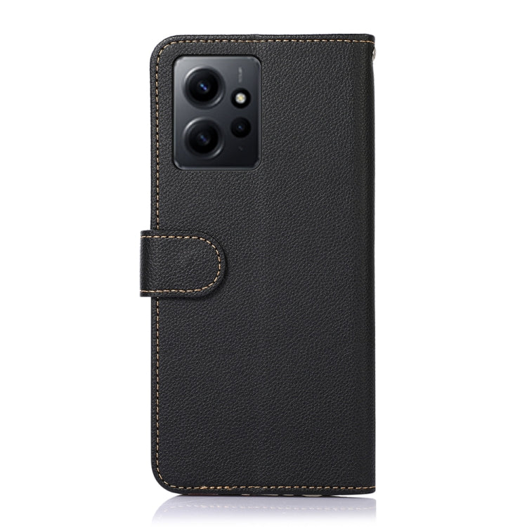 For Xiaomi Redmi Note 12 4G Global KHAZNEH Litchi Texture Leather RFID Phone Case(Black) - free shipping - PMC TechLife - Order now!