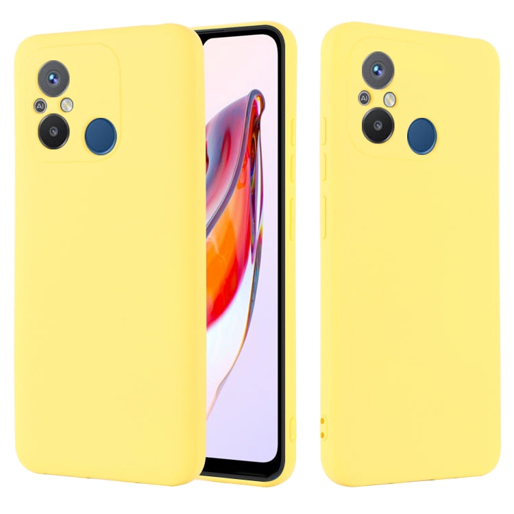 For Xiaomi Redmi 12C / 11A / Poco C55 Pure Color Liquid Silicone Shockproof Phone Case(Yellow) - free shipping - PMC TechLife - Order now!