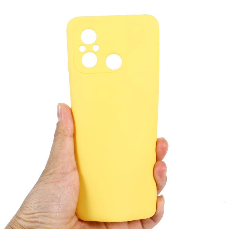 For Xiaomi Redmi 12C / 11A / Poco C55 Pure Color Liquid Silicone Shockproof Phone Case(Yellow) - free shipping - PMC TechLife - Order now!