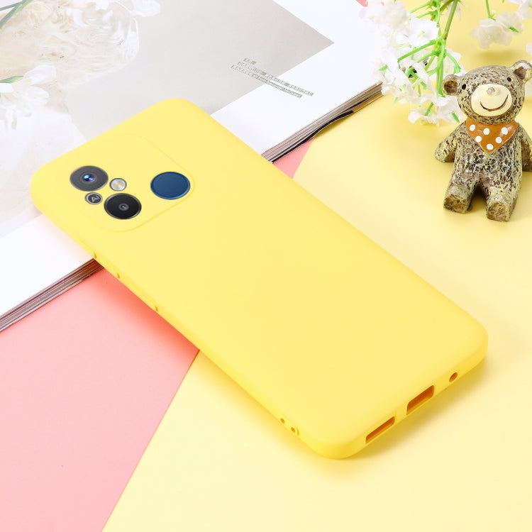 For Xiaomi Redmi 12C / 11A / Poco C55 Pure Color Liquid Silicone Shockproof Phone Case(Yellow) - free shipping - PMC TechLife - Order now!