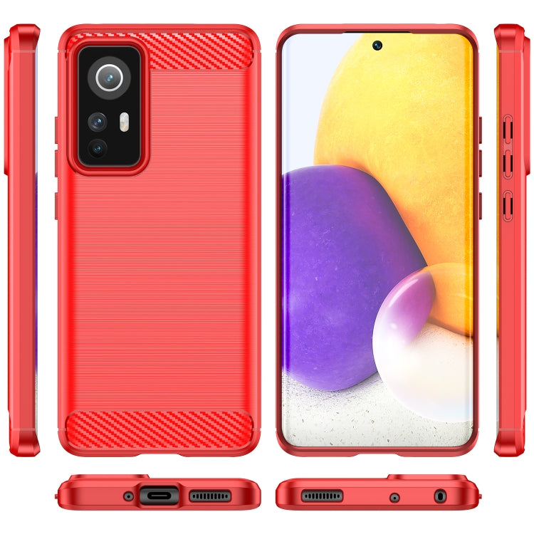 For Xiaomi Redmi 12S Brushed Texture Carbon Fiber TPU Phone Case(Red) - free shipping - PMC TechLife - Order now!
