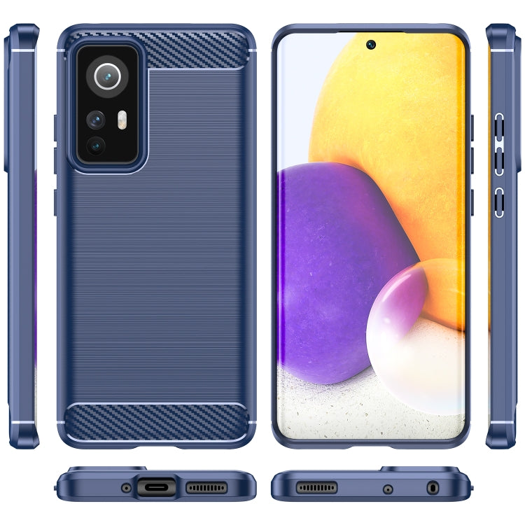 For Xiaomi 12X Brushed Texture Carbon Fiber TPU Phone Case(Blue) - free shipping - PMC TechLife - Order now!