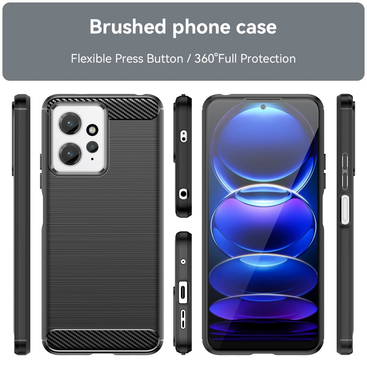 For Xiaomi Redmi Note 12 4G Global Brushed Texture Carbon Fiber TPU Phone Case(Black) - free shipping - PMC TechLife - Order now!