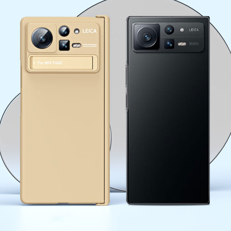 For Xiaomi Mix Fold 2 Macaron Hinge All-inclusive Folding Phone Case with Stand(Black) - Xiaomi Cases by PMC TechLife | Online Shopping South Africa | PMC TechLife
