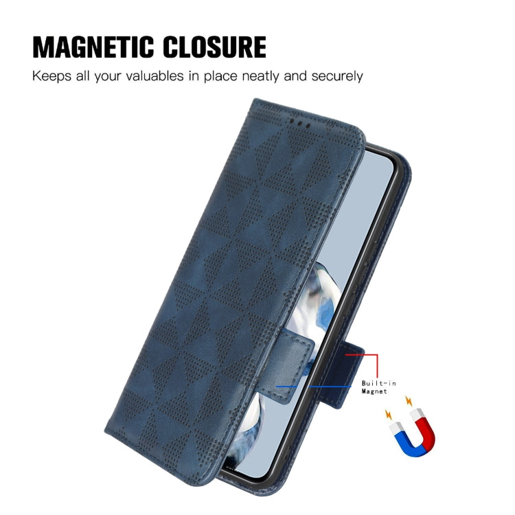 For TCL 405 / 406 T506D Symmetrical Triangle Leather Phone Case(Blue) - free shipping - PMC TechLife - Order now!