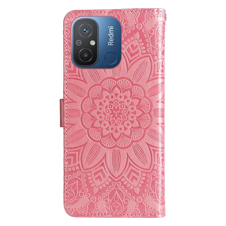 For Xiaomi Redmi 11A 4G/12C Embossed Sunflower Leather Phone Case(Rose Gold) - free shipping - PMC TechLife - Order now!