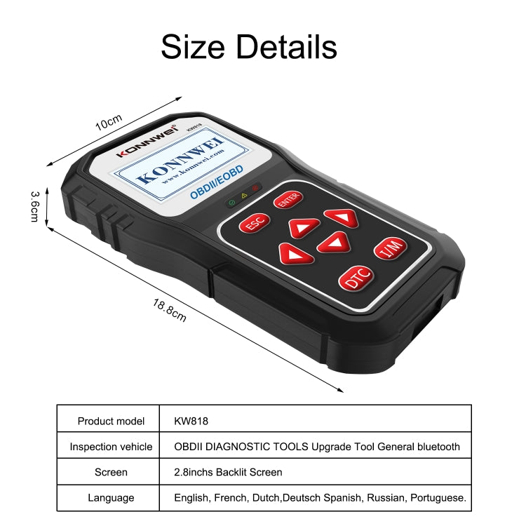 KONNWE KW818 Car OBD2 Bluetooth Fault Detector Diagnostic Tools - Code Readers & Scan Tools by KONNWEI | Online Shopping South Africa | PMC Jewellery