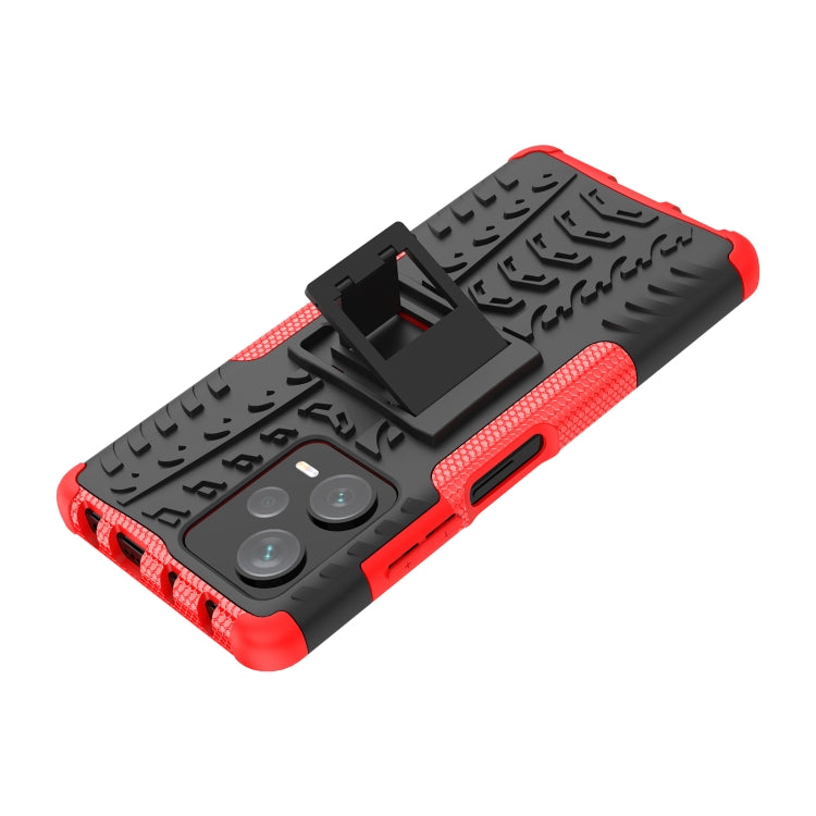 For Xiaomi Redmi Note 12 Pro+ 5G Tire Texture TPU + PC Phone Case with Holder(Red) - free shipping - PMC TechLife - Order now!