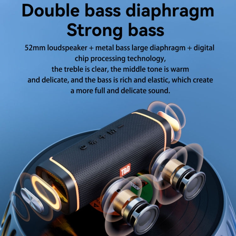 T&G TG375 Outdoor Portable LED Light RGB Wireless Bluetooth Speaker Subwoofer(Blue) - Desktop Speaker by T&G | Online Shopping South Africa | PMC TechLife | Buy Now Pay Later Mobicred