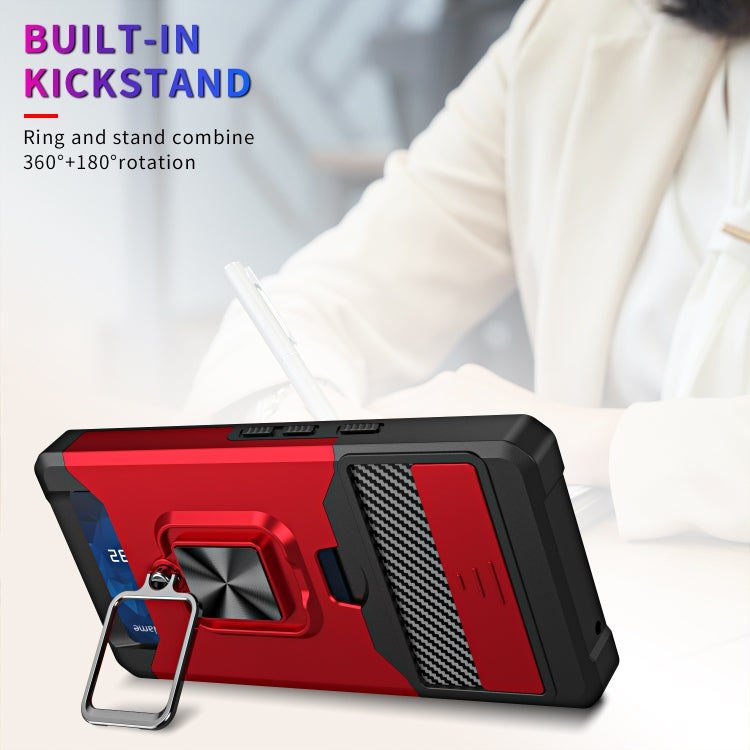 For Google Pixel 7a Camera Shield Card Slot Phone Case with Ring Holder(Black) - free shipping - PMC TechLife - Order now!