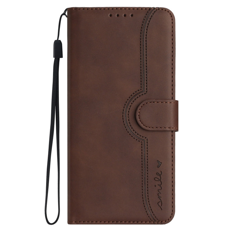 For Xiaomi Redmi Note 11 4G Global/Note 11S Heart Pattern Skin Feel Leather Phone Case(Brown) - Xiaomi Cases by PMC TechLife | Online Shopping South Africa | PMC TechLife | Buy Now Pay Later Mobicred