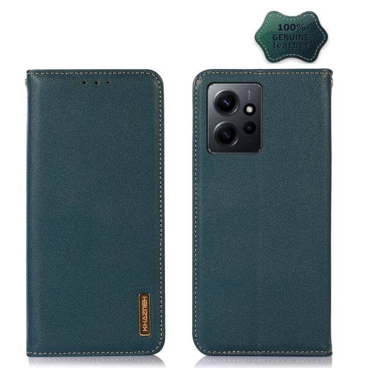 For Xiaomi Redmi Note 12 4G Global KHAZNEH Nappa Top Layer Cowhide Leather Phone Case(Green) - Note 12 Cases by PMC TechLife | Online Shopping South Africa | PMC TechLife