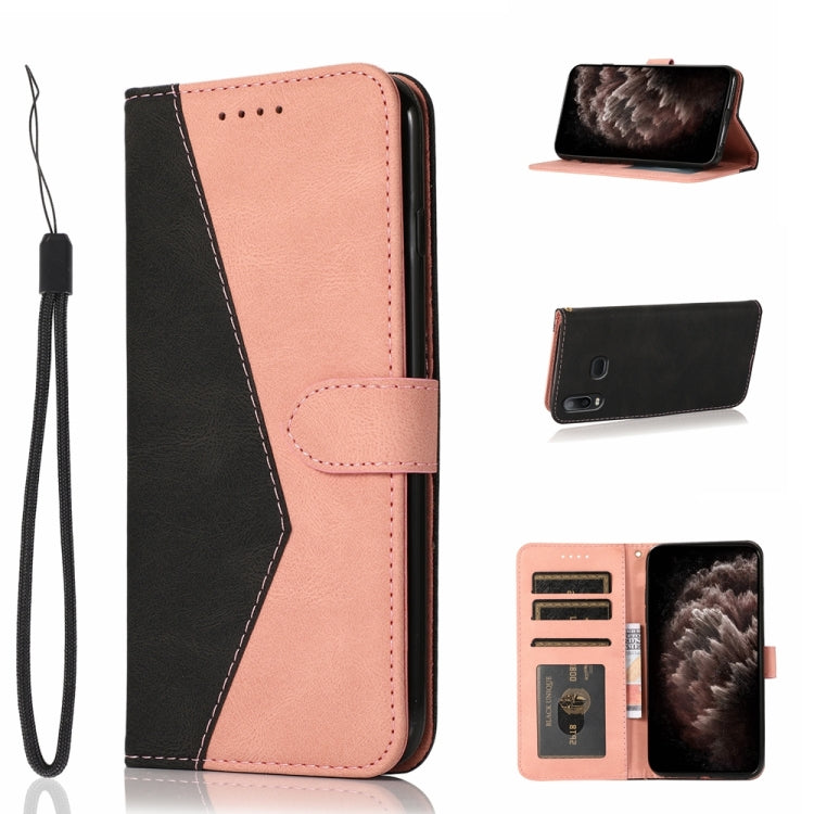 For Samsung Galaxy A10s Dual-color Stitching Leather Phone Case(Black Rose Gold) - free shipping - PMC TechLife - Order now!