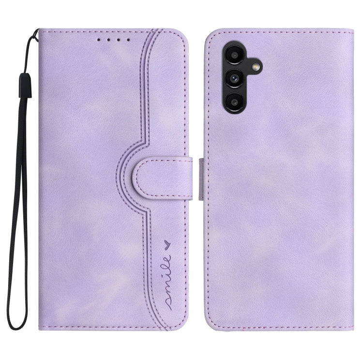 For Samsung Galaxy A14 5G Heart Pattern Skin Feel Leather Phone Case(Purple) - free shipping - PMC TechLife - Order now!