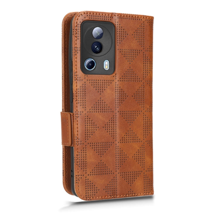 For Xiaomi 13 Lite / Civi 2 / 12 Lite NE Symmetrical Triangle Leather Phone Case(Brown) - free shipping - PMC TechLife - Order now!