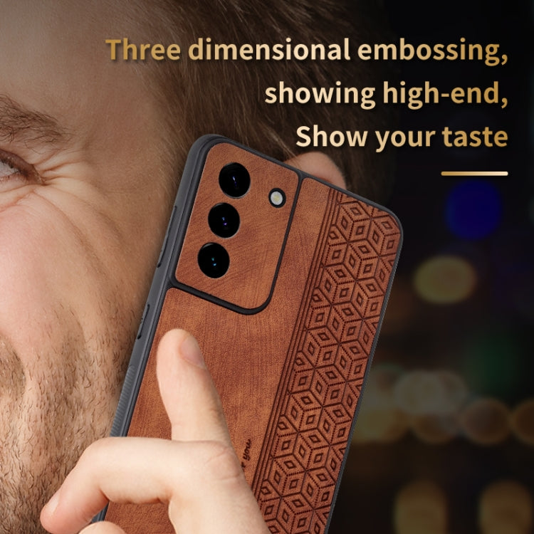 For Samsung Galaxy S21+ 5G AZNS 3D Embossed Skin Feel Phone Case(Brown) - Galaxy S21+ 5G Cases by AZNS | Online Shopping South Africa | PMC TechLife | Buy Now Pay Later Mobicred
