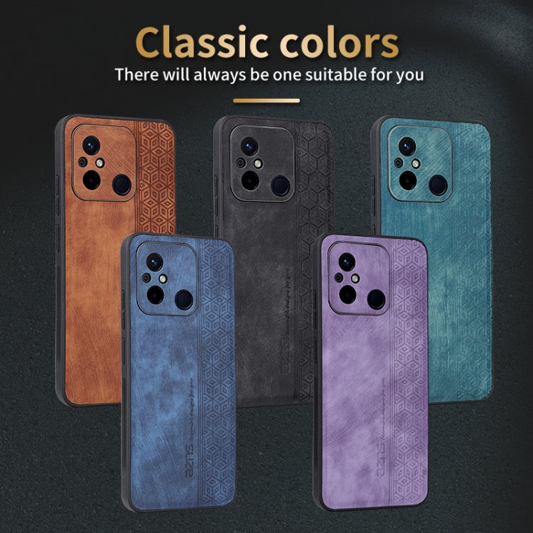 For Xiaomi Poco C55 / Redmi 12C / 11A AZNS 3D Embossed Skin Feel Phone Case(Brown) - free shipping - PMC TechLife - Order now!