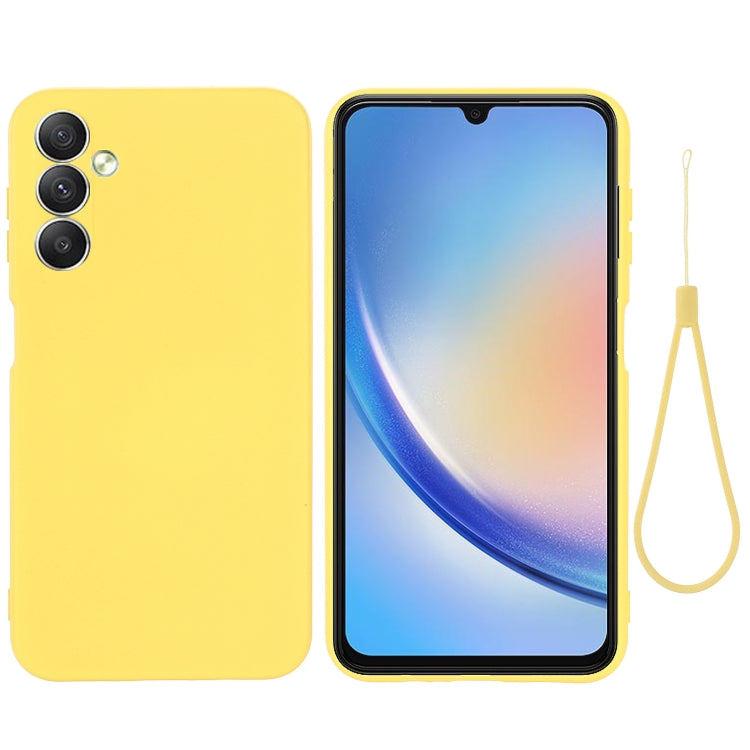 For Samsung Galaxy A24 4G Pure Color Liquid Silicone Shockproof Phone Case(Yellow) - free shipping - PMC TechLife - Order now!