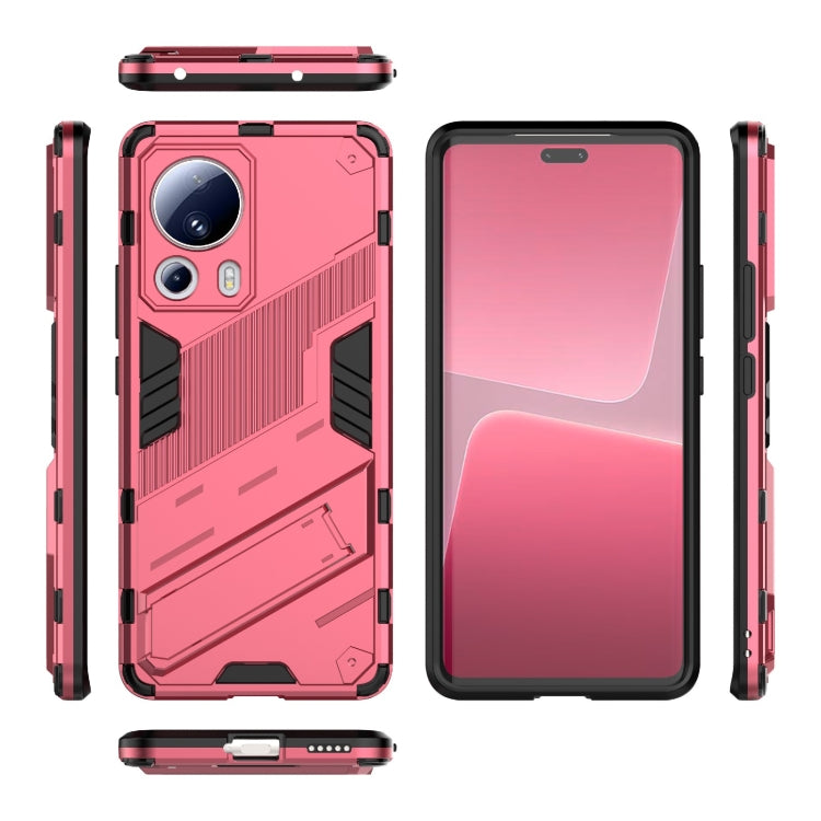For Xiaomi 13 Lite Punk Armor 2 in 1 PC + TPU Shockproof Phone Case with Holder(Rose Red) - free shipping - PMC TechLife - Order now!