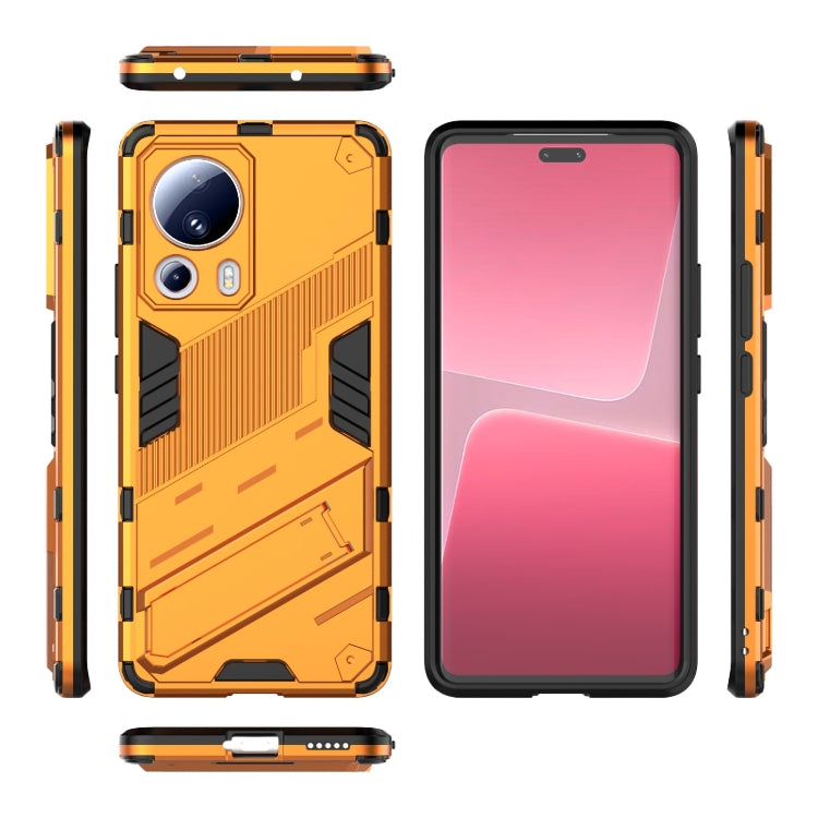 For Xiaomi 13 Lite Punk Armor 2 in 1 PC + TPU Shockproof Phone Case with Holder(Orange) - free shipping - PMC TechLife - Order now!