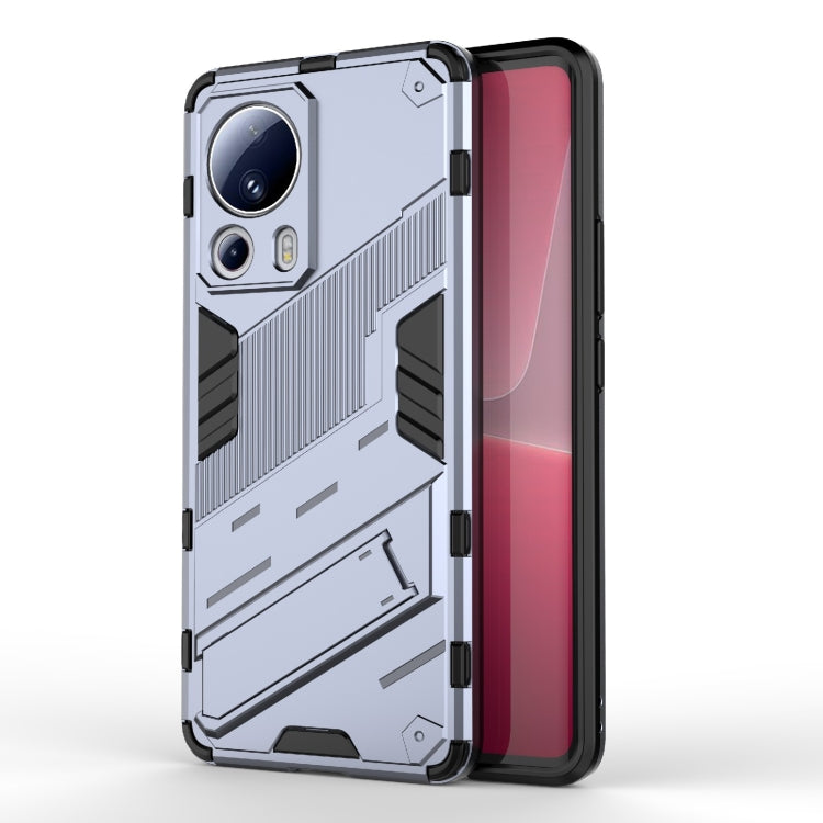 For Xiaomi 13 Lite Punk Armor 2 in 1 PC + TPU Shockproof Phone Case with Holder(Grey) - free shipping - PMC TechLife - Order now!
