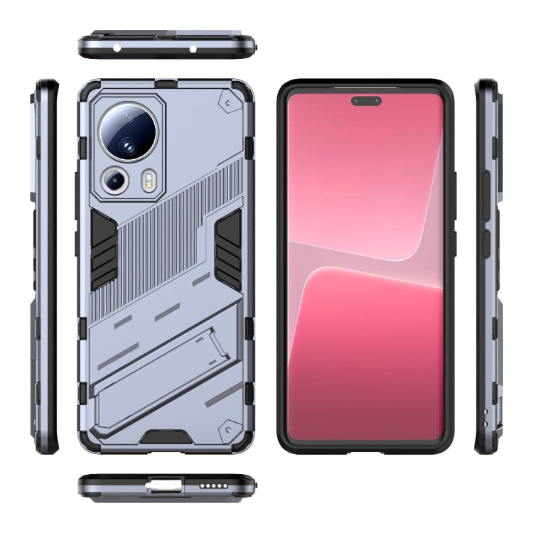 For Xiaomi 13 Lite Punk Armor 2 in 1 PC + TPU Shockproof Phone Case with Holder(Grey) - free shipping - PMC TechLife - Order now!