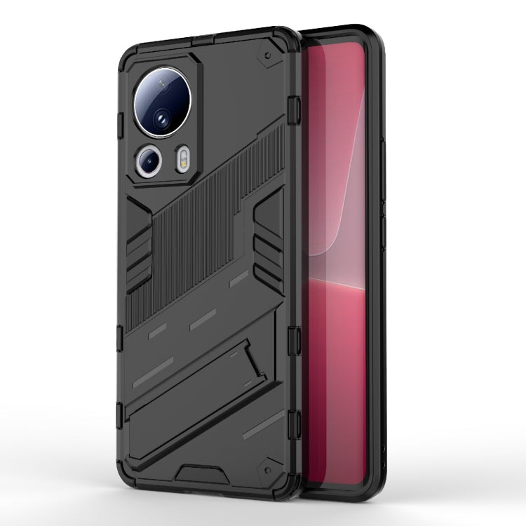 For Xiaomi 13 Lite Punk Armor 2 in 1 PC + TPU Shockproof Phone Case with Holder(Black) - free shipping - PMC TechLife - Order now!